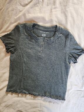 American Eagle Babydoll Ribbed Short Sleeve Shirt - Size XS